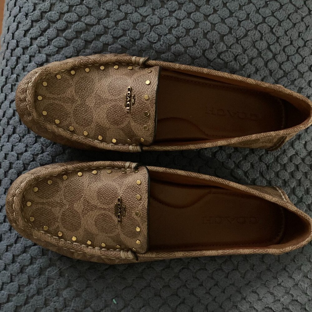 Brown & Tan Coach Flats